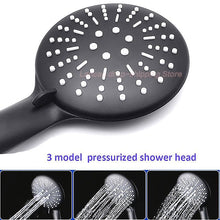 Load image into Gallery viewer, 3 function luxury black shower head removable hand held rainfall spray shower head set for bathroom