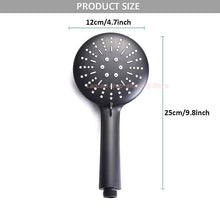 Load image into Gallery viewer, 3 function luxury black shower head removable hand held rainfall spray shower head set for bathroom