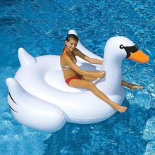 Load image into Gallery viewer, Pool floats loungers 150cm white inflatable swan pool float giant swimming ring summer water mattress party toys