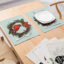 Lade das Bild in den Galerie-Viewer, 2pcs Christmas Tablecloths Cartoon Printed Placemats Insulated And Waterproof Table Mats