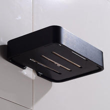 Lade das Bild in den Galerie-Viewer, Soap dishes holders bathroom soap holder shower wall mounted black soap dish storage holder aluminum square|soap dishes
