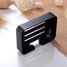 Lade das Bild in den Galerie-Viewer, Soap dishes holders bathroom soap holder shower wall mounted black soap dish storage holder aluminum square|soap dishes