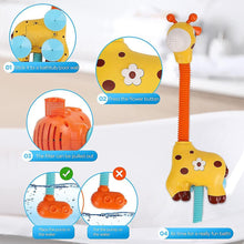 Load image into Gallery viewer, Bath Toys Baby Bath Shower Head Toy Cute Giraffe Baby Bath Time Toys