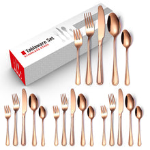 Lade das Bild in den Galerie-Viewer, 304 Stainless Steel Flatware Sets Gold Silver Black 20 PCs/Set Steak Set Knife, Fork and Spoon