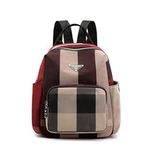 Load image into Gallery viewer, Backpack Contrast Color Check Korean Style Versatile Large Capacity Nylon Oxford Cloth Travel