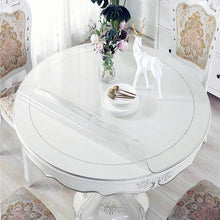 Lade das Bild in den Galerie-Viewer, Tablecloths round transparent table cover tablecloth protector desk pad soft glass dining heavy duty plastic