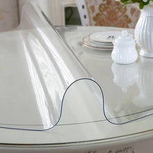 Lade das Bild in den Galerie-Viewer, Tablecloths round transparent table cover tablecloth protector desk pad soft glass dining heavy duty plastic