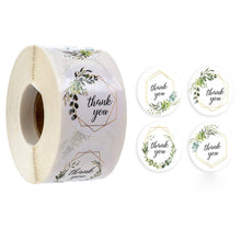 Load image into Gallery viewer, 2x500pcs Christmas Xmas Olive Branch Flower Thank You Thank Thank You Craft Gift Sealed Sticker Label Tape tape
