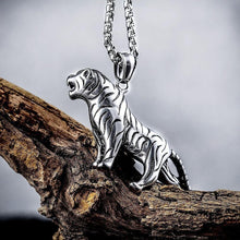 Lade das Bild in den Galerie-Viewer, Necklaces personality domineering gold silver men's chain necklace tiger titanium steel pendant silver colour