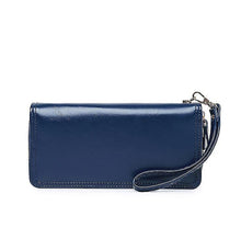 Load image into Gallery viewer, Wallets money clips oil wax leather wallet for women navy blue