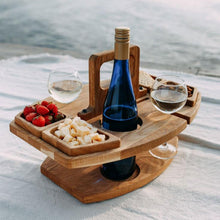 Load image into Gallery viewer, Wine racks outdoor wine rack detachable portable table and chair hanging holder fruit wood table vintage