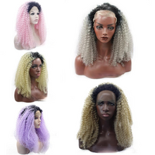 Lade das Bild in den Galerie-Viewer, Women Wig Front Lace Black Gradient Dyeing Small Curling Iron Set W406