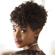 Load image into Gallery viewer, Women Wig Fashion Black Brown Mixed Small Wavy Curly Hair W4
