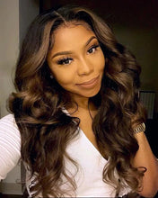 Load image into Gallery viewer, Women Wig Medium Brown Long Curly Hair Big Wave Headgear W89