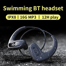 Load image into Gallery viewer, Mp3 players earphone ipx8 waterproof 16gb mp3 player headphones black