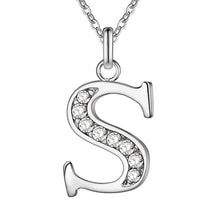 Lade das Bild in den Galerie-Viewer, Necklaces s silver plated alphabet necklace initial 26 letters personalized charm pendant