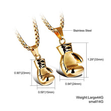 Load image into Gallery viewer, Necklaces men his and hers stainless steel boxing glove pendant couples necklace gold