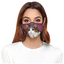 Load image into Gallery viewer, Masks Unisex Print Mouth Mask Cute Furry Cat Pattern Mouth Washed Reusable Face Masks