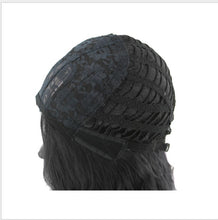 Load image into Gallery viewer, Women Wig Medium Long Straight Hair Black Gradient Bleached Blue Gray Headgear W3