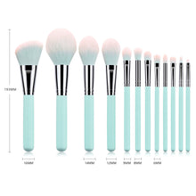 Load image into Gallery viewer, 12 PCs Light Blue Handle Makeup Brush Foundation Eye Shadow Brush