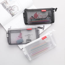 Lade das Bild in den Galerie-Viewer, 23*12*3.5cm Nylon Transparent Mesh Large Capacity Stationery Bag for Students
