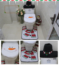 Load image into Gallery viewer, 3pcs Toilet Seat Cover Pads Santa Claus Foot Water Tank Tissue