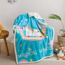 Load image into Gallery viewer, Berber Fleece Blanket Air Conditioning Blanket Sofa Blanket Thickened Children's Double-Layer Flannel