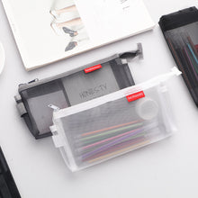 Lade das Bild in den Galerie-Viewer, 23*12*3.5cm Nylon Transparent Mesh Large Capacity Stationery Bag for Students