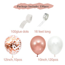 Lade das Bild in den Galerie-Viewer, 130PCs Rose Gold Sequins Combination Garland Birthday Party Wedding Decoration