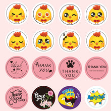 Load image into Gallery viewer, 3x500pcs Xmas Christmas Stickers Roll Label 4 Kinds of Happy Birthday White Rabbit Dog Animal Gift Thanks