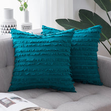 Load image into Gallery viewer, 2pcs Pillowcases 45 * 45cm Square Solid Color Cotton and Linen Cut Flower Tassel Sofa