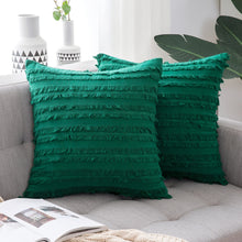 Load image into Gallery viewer, 2pcs Pillowcases 45 * 45cm Square Solid Color Cotton and Linen Cut Flower Tassel Sofa