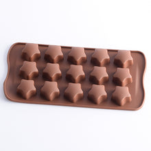 Load image into Gallery viewer, 2pc Silicone Mold 15-Piece Five-Pointed Star Chocolate Mold 3D Shape Handmade Model