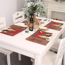 Load image into Gallery viewer, 2pcs Christmas Tablecloths Table Place Mat Elk Tree Tables Cover Christmas Decorations