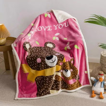 Lade das Bild in den Galerie-Viewer, Double Layer Thickened Cartoon Lambswool Flannel Children's Blanket Baby Blanket Gift Blanket