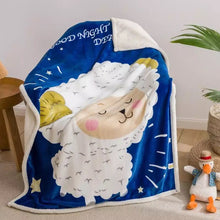Lade das Bild in den Galerie-Viewer, Double Layer Thickened Cartoon Lambswool Flannel Children's Blanket Baby Blanket Gift Blanket