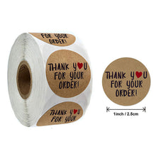 Load image into Gallery viewer, 2x500pcs Christmas Xmas Kraft Paper Thank You for Business Baking Gift Sticker Label tape