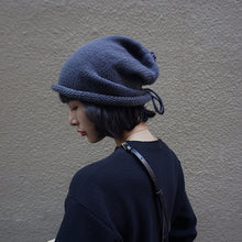 Lade das Bild in den Galerie-Viewer, Warm Winter Knit Beanie Hats Japanese Autumn and Winter Solid Color Curling Woolen Cap Men and Women Unisex