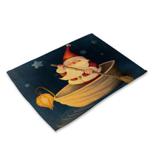 Load image into Gallery viewer, 2pcs Christmas Tablecloths Christmas Santa Claus Placemat Nonslip Washable Table Mat