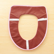 Load image into Gallery viewer, 3pcs Toilet Seat Cover Pads Corduroy Autumn and Winter Warm Pu Waterproof Plush Thicker Velcro