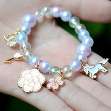 Load image into Gallery viewer, 2Pc Rainbow Beaded Children's Bracelet Cute Dripping Oil Alloy Christmas Children's Day Gifts for Girls