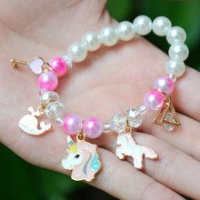 Load image into Gallery viewer, 2Pc Rainbow Beaded Children's Bracelet Cute Dripping Oil Alloy Christmas Children's Day Gifts for Girls