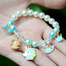 Load image into Gallery viewer, 2Pc Rainbow Beaded Children's Bracelet Cute Dripping Oil Alloy Christmas Children's Day Gifts for Girls