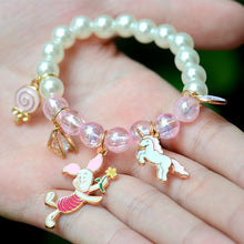 Load image into Gallery viewer, 2Pc Rainbow Beaded Children's Bracelet Cute Dripping Oil Alloy Christmas Children's Day Gifts for Girls