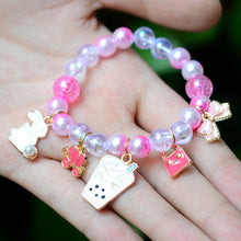 Load image into Gallery viewer, 2Pc Rainbow Beaded Children's Bracelet Cute Dripping Oil Alloy Christmas Children's Day Gifts for Girls