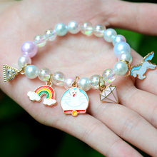 Load image into Gallery viewer, 2Pc Rainbow Beaded Children's Bracelet Cute Dripping Oil Alloy Christmas Children's Day Gifts for Girls
