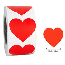 Lade das Bild in den Galerie-Viewer, 3x500pcs Xmas Christmas Stickers Roll Labels Heart Shape Green Xmas Christmas Stickers Roll