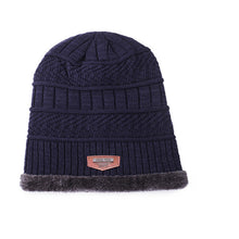 Lade das Bild in den Galerie-Viewer, Warm Winter Knit Beanie Hats Men's Cold-Proof Outdoor Cycling Earflaps Wool Woolen Cotton Women Unisex