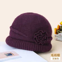 Load image into Gallery viewer, Warm Winter Knit Beanie Hats Middle-Aged and Elderly Hat Old Lady Dome Basin Women Cold-Proof Unisex