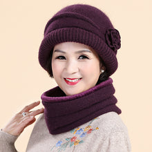 Load image into Gallery viewer, Warm Winter Knit Beanie Hats Middle-Aged and Elderly Hat Old Lady Dome Basin Women Cold-Proof Unisex